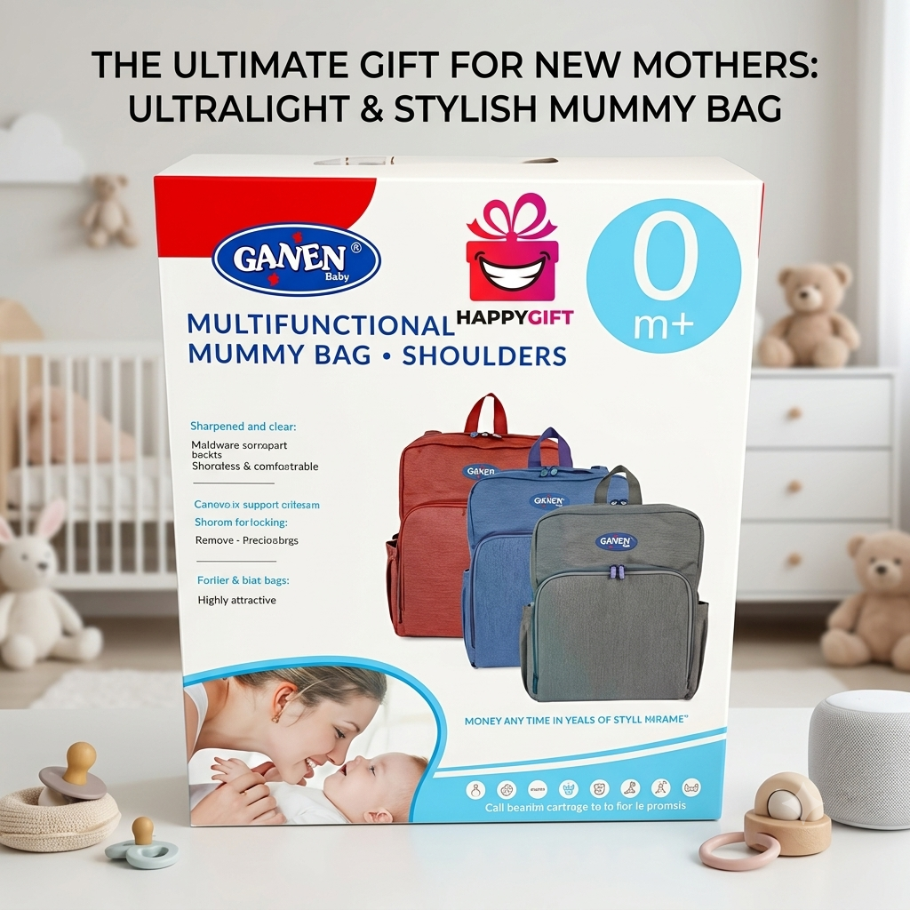 GANEN Premium Multifunctional Baby Diaper Backpack – Stylish, Spacious, and Water-Resistant Travel Mummy Bag