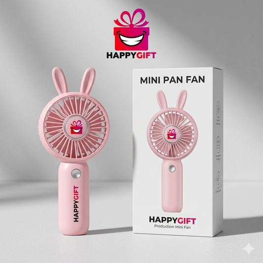 Cute Rabbit Portable Mini Fan – USB Rechargeable Personal Cooler
