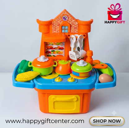 Interactive Kids' Portable Kitchen Playset – Compact Pretend Cooking Station for Little Chefs