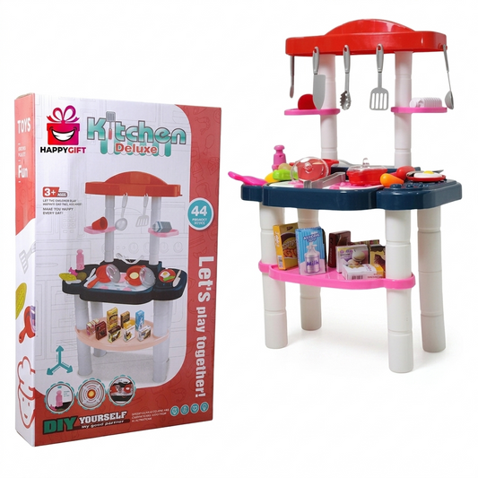 Dessert Kids Play Ice Cream & Dessert Stand Toy – 34-Piece DIY Sweet Shop Luxury Kitchen Playset for Toddlers