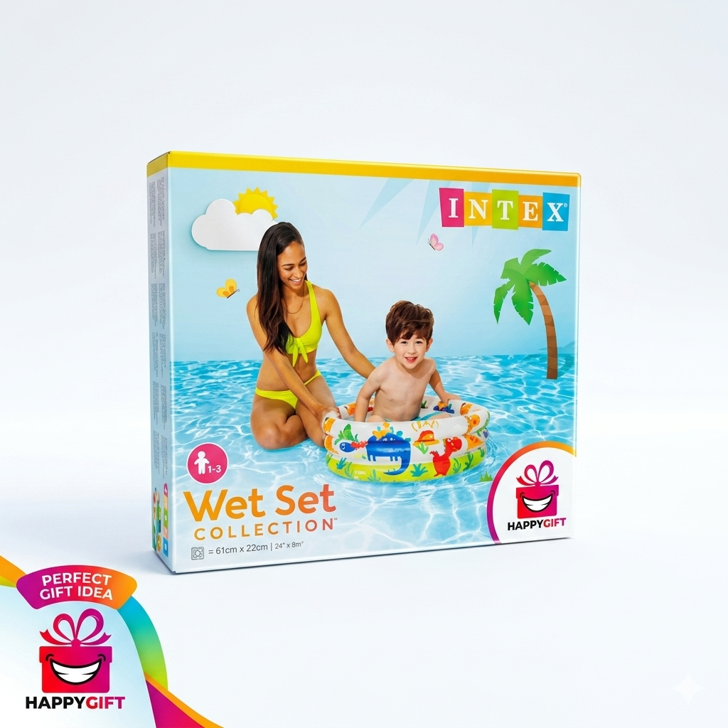 Intex Fun at the Beach Inflatable Snapset Pool – 5ft x 10in Instant Setup Kiddie Pool