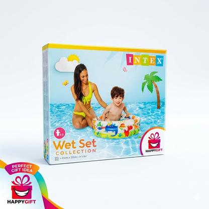 Intex Fun at the Beach Inflatable Snapset Pool – 5ft x 10in Instant Setup Kiddie Pool