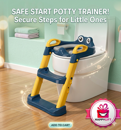 Easy Start Potty Trainer: The Safest Step Ladder & Seat for Toddlers!