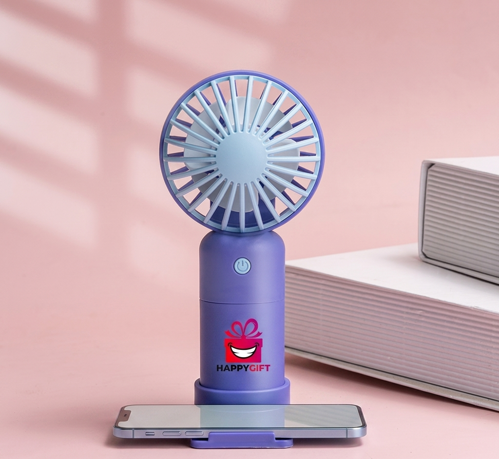 Portable Desktop & Handheld Mini Fan – USB Rechargeable with Phone Stand