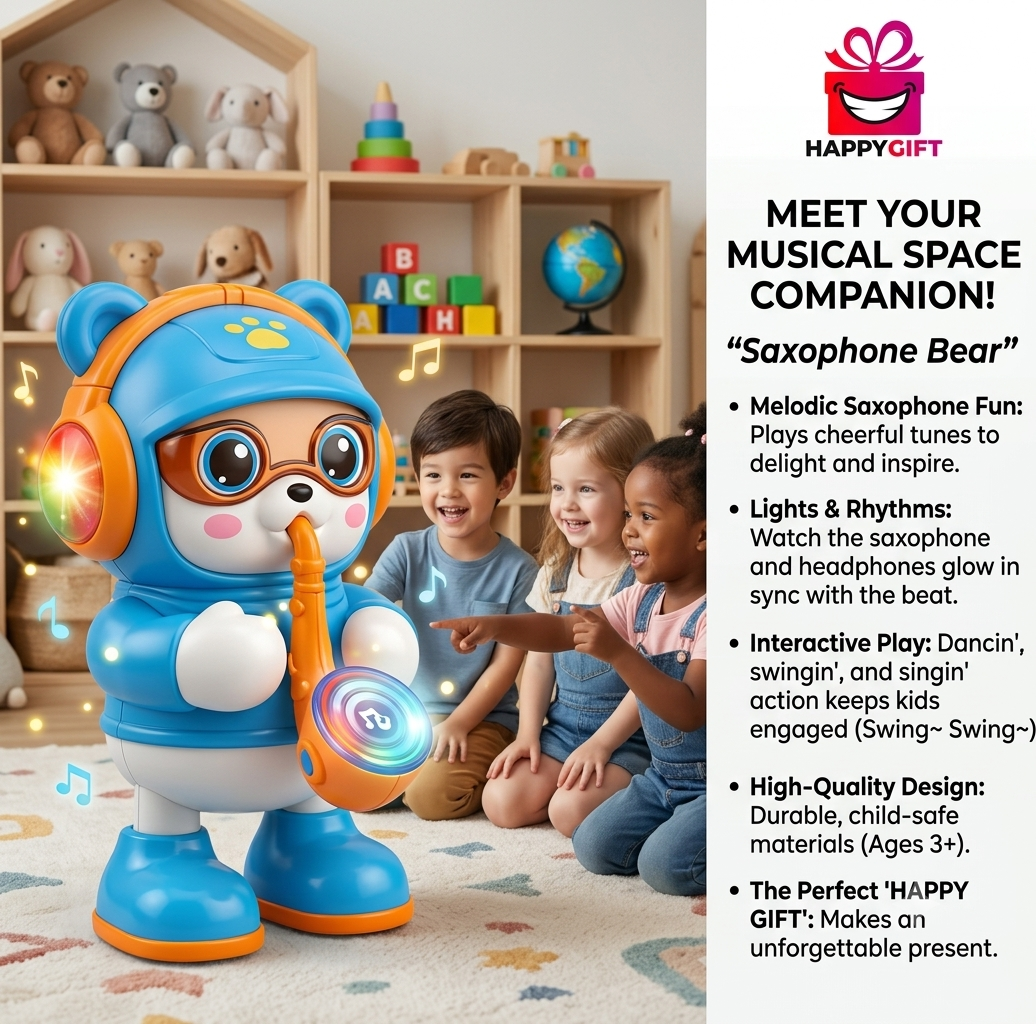 Rockin' Saxophone Bear – The Ultimate Musical Playmate!