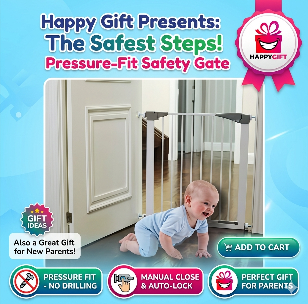 Popofish Pressure Fit Safety Gate – The Ultimate Safe & Secure Solution for Your Home