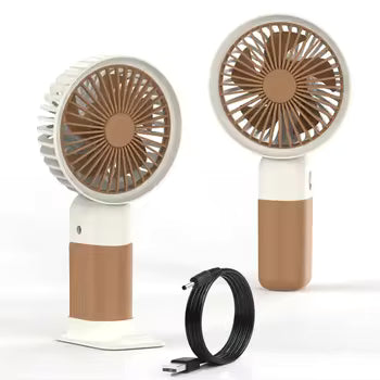 Bear Theme 2-in-1 Portable Mini Fan – USB Rechargeable with Desktop Stand