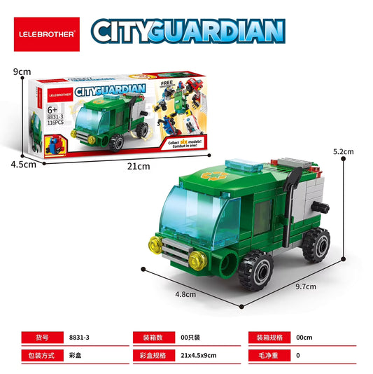 LELEBROTHER City Guardian Building Set – 116-Piece Armored Truck