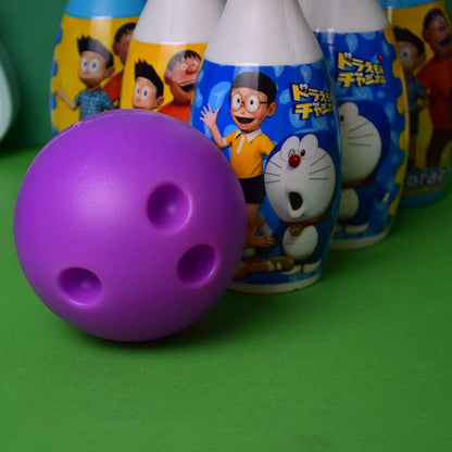 Doraemon Bowling Set for Kids - Indoor/Outdoor Play with 6 Pins & 2 Balls