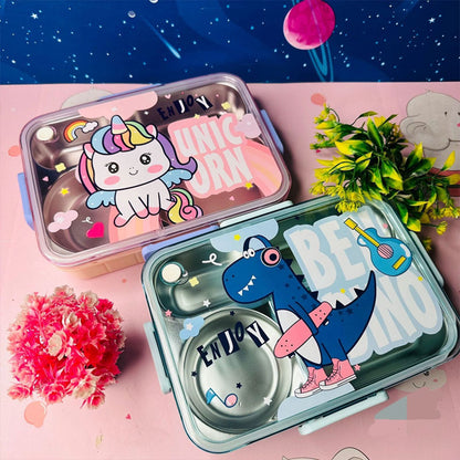 Premium Stainless Steel Kids Character Lunch Box Gift Set - 700ml