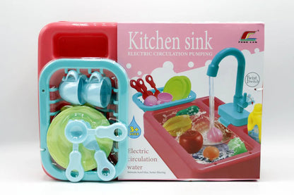 Electric Circulation Toy Kitchen Sink Set for Kids
