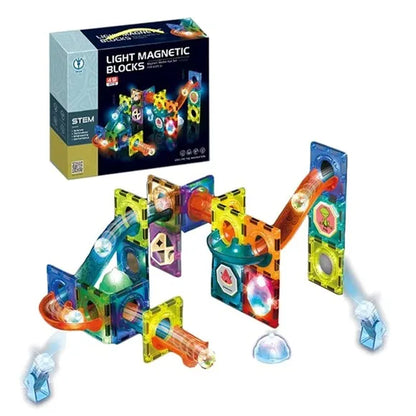 Magnetic Blocks Marble Run STEM Light (49-Piece)