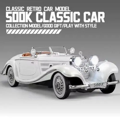 1:24 Vintage Die-Cast Luxury Model Car – Premium Alloy Collectible Toy Vehicle with Sound, Lights, & Opening Doors for Kids and Collectors