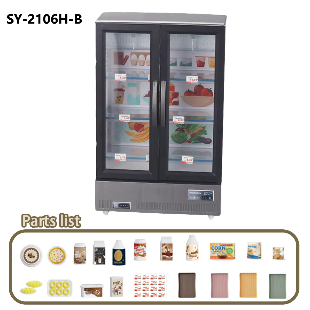 Kids Mini Toy Refrigerator Playset – Interactive Double-Door Fridge with Play Food & Accessories