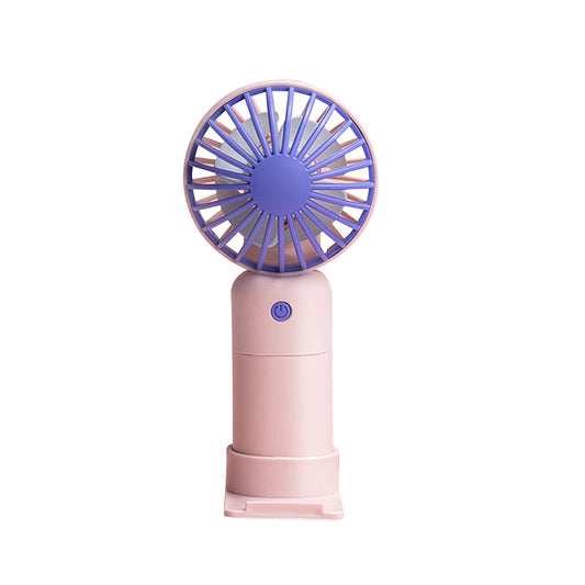 Portable Desktop & Handheld Mini Fan – USB Rechargeable with Phone Stand