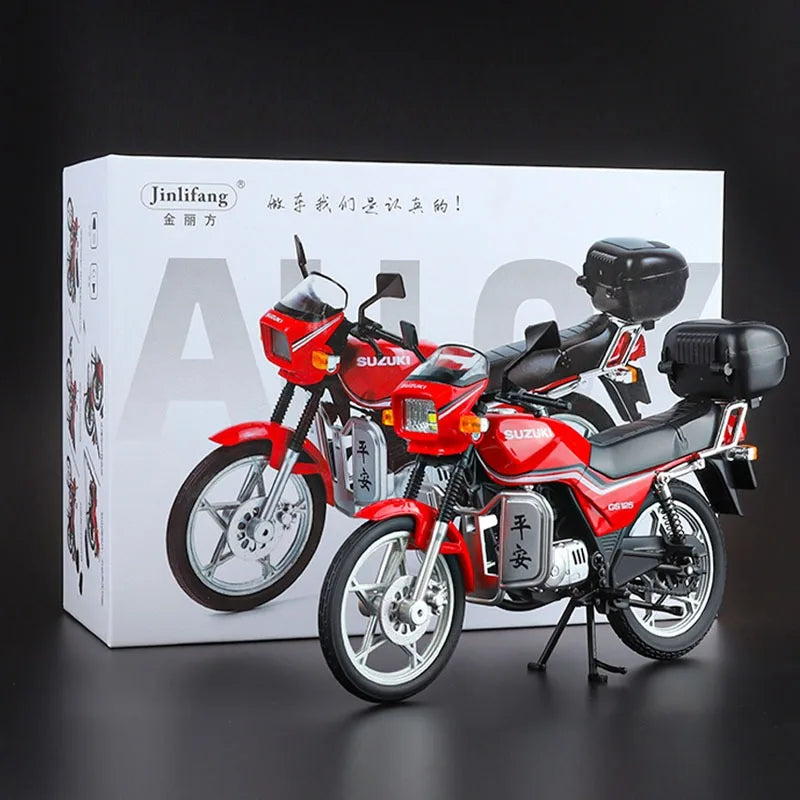 Suzuki GS125 Die-Cast Motorcycle Model – 1:12 Scale with Lights & Moving Parts