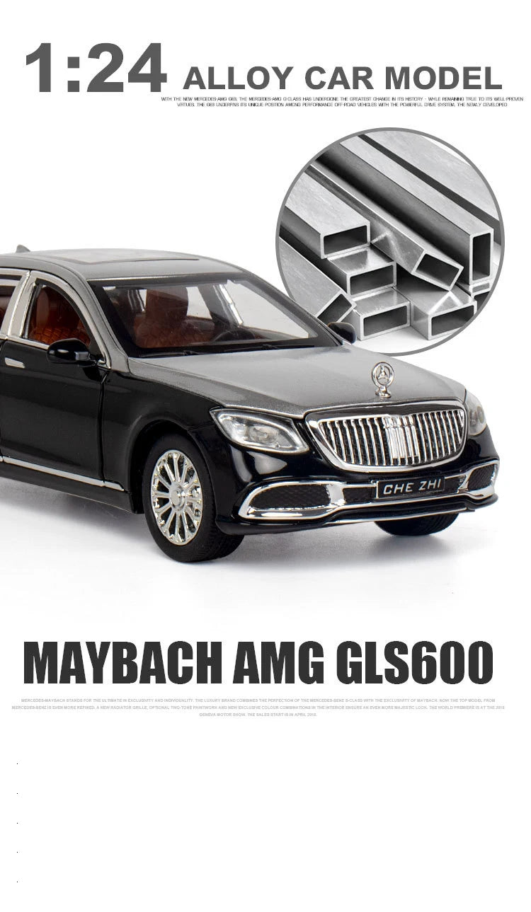 Maybach S600 Luxury Collector’s Edition | Two-Tone Burgundy & Gold | 1:24 Precision Die-Cast Model