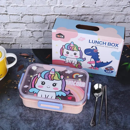 Premium Stainless Steel Kids Character Lunch Box Gift Set - 700ml