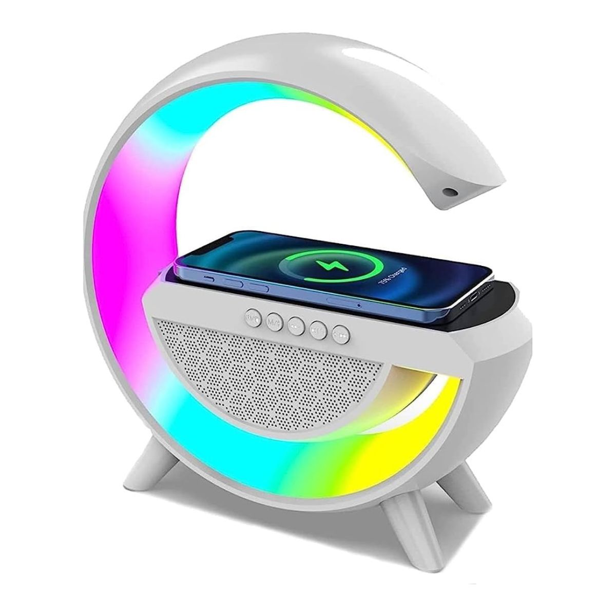 BT-3401 LED Wireless Charging Speaker with Clock & RGB Light