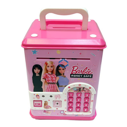 Barbie Electronic Password Money Safe – Kids Interactive Piggy Bank with ATM Card & Coins