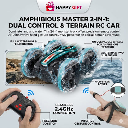 Ultimate Amphibious 360° Stunt RC Car – Conquer Land & Water