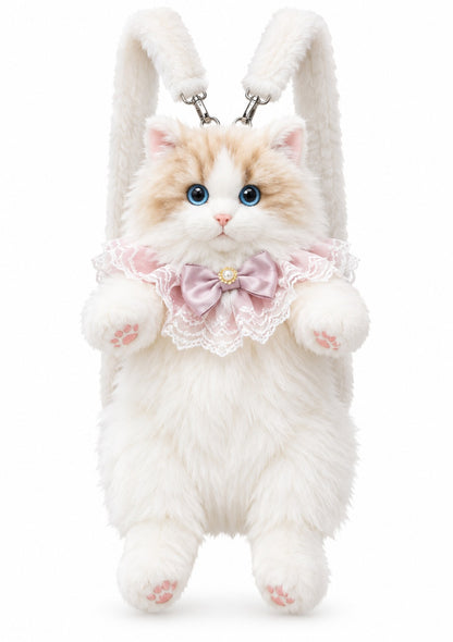 The Whimsical Ragdoll Kitten Backpack — Ultra-Realistic Plush Cat Bag