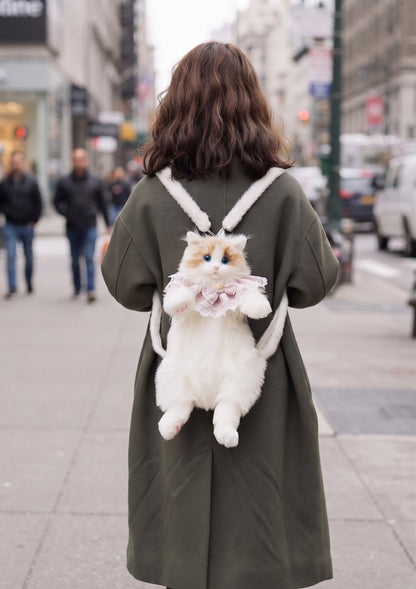 The Whimsical Ragdoll Kitten Backpack — Ultra-Realistic Plush Cat Bag