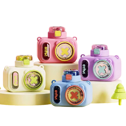 Camera-Style Kids Water Bottle with Strap