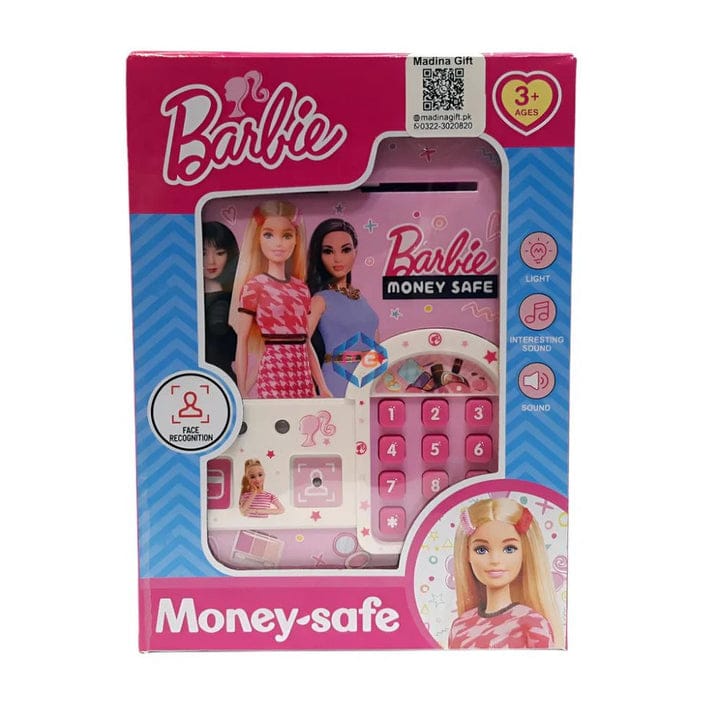 Barbie Electronic Password Money Safe – Kids Interactive Piggy Bank with ATM Card & Coins