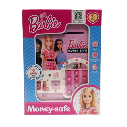 Barbie Electronic Password Money Safe – Kids Interactive Piggy Bank with ATM Card & Coins