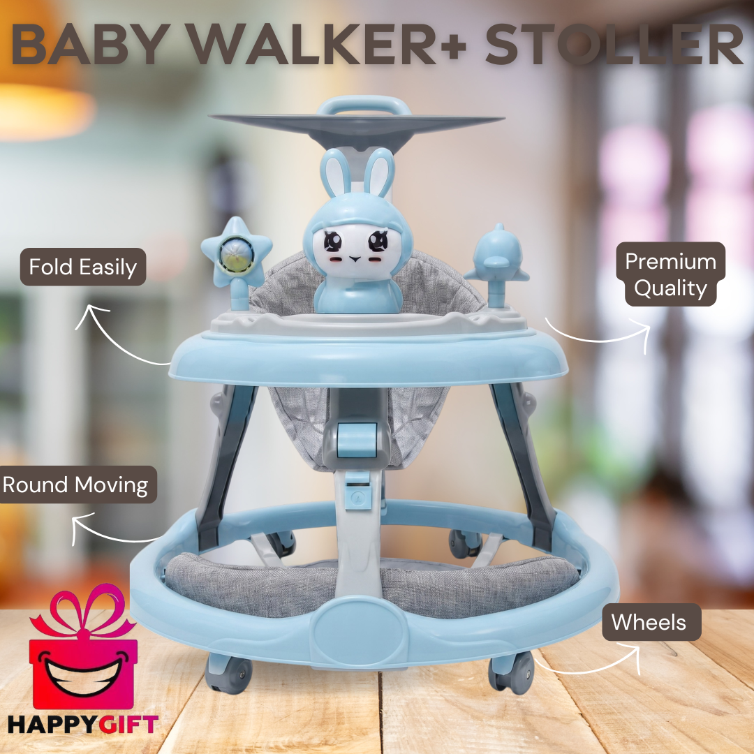 Premium 2-in-1 Baby Walker and Stroller with Detachable Toys and Sunshade