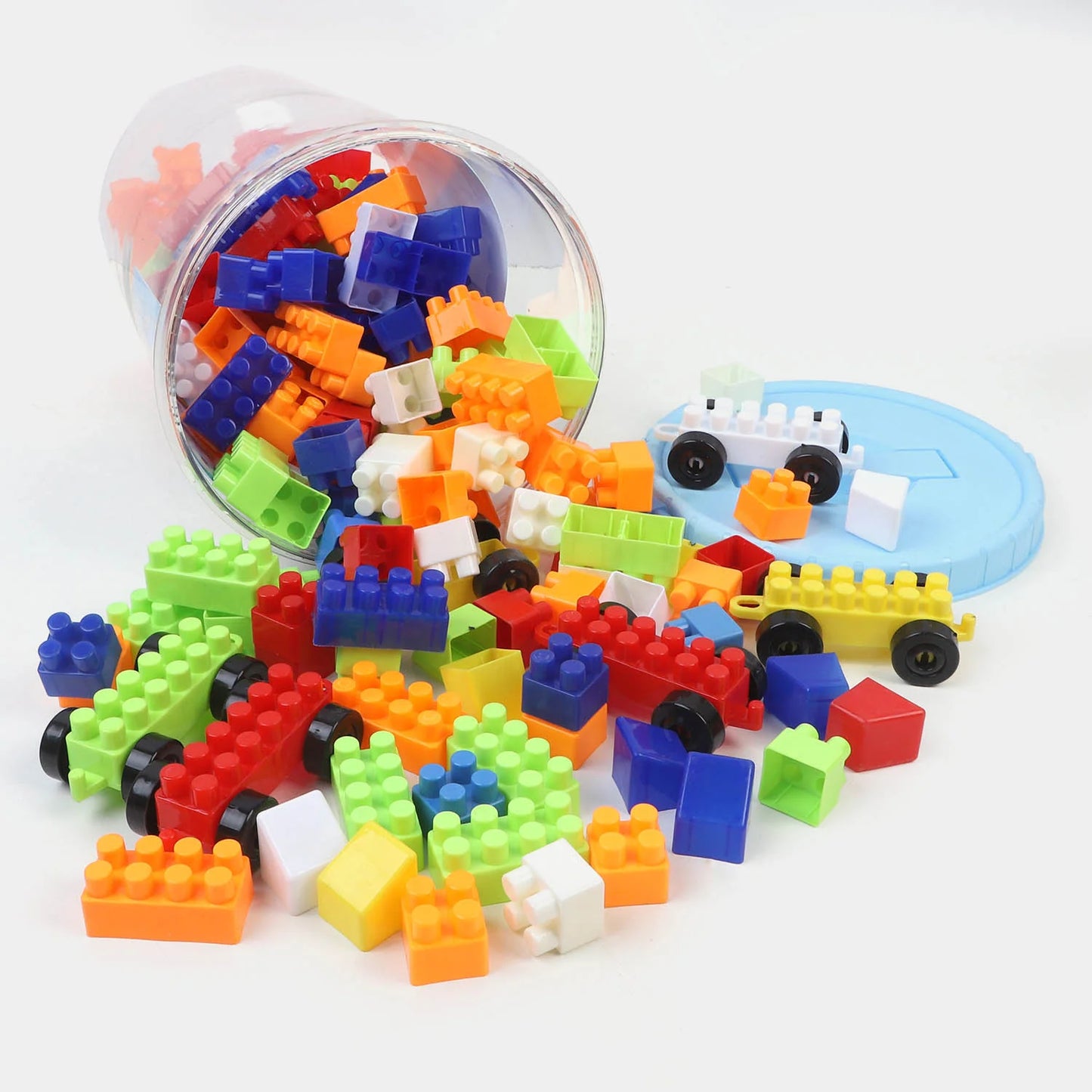 WonderPlay 170-Piece Building Blocks & Vehicle Set - Educational Construction Toy in Jumbo Storage Tub