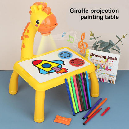 Giraffe Projection Drawing Table for Kids – Creative Art Station with Light & Music