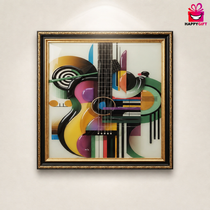 "Abstract Resonance" - Framed Dimensional Geometric Art | HappyGift Home Decor