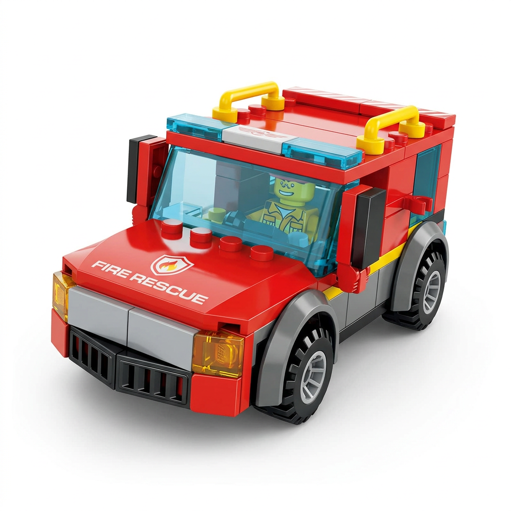 Fire Truck Building Blocks Set – 133 Pieces | Happy Gift