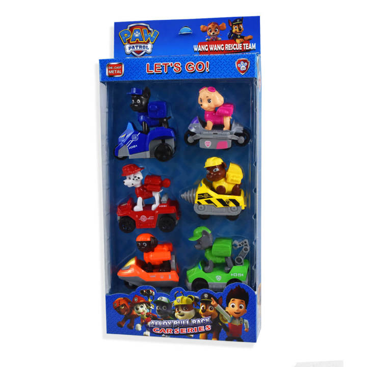 Paw Hero Pull-Back Vehicle Toy Set – 6pc Action Pack