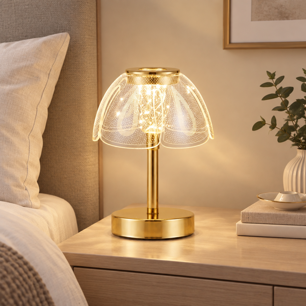 "The Gilded Glimmer Gift Collection: Premium Crystal & Gold Touch Lamps"