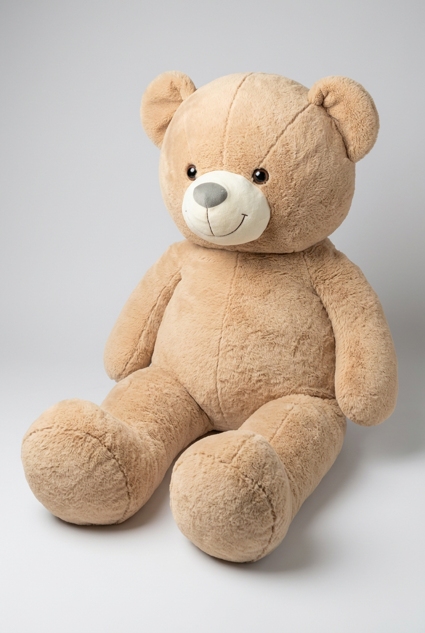121 CM  Beige Teddy Bear – Smiling Plush Soft Toy Gift | Happy Gift