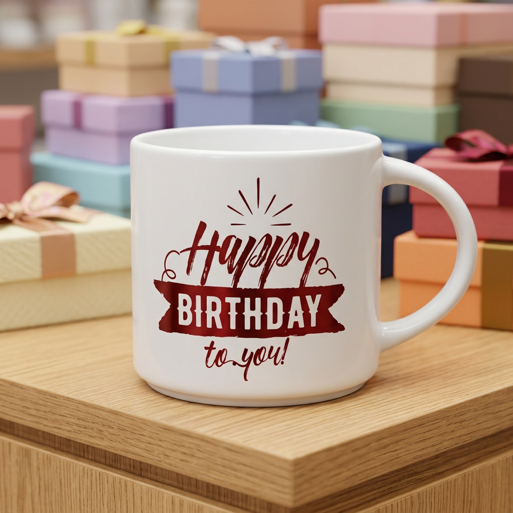 Happy Birthday White Ceramic Gift Mug | Happy Gift