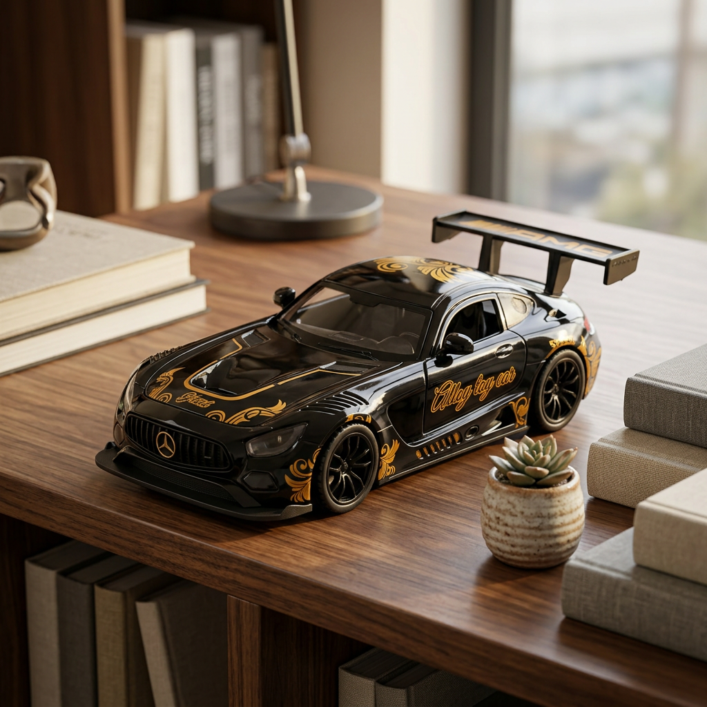 Black & Gold Die-Cast Racing Car | Happy Gift