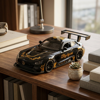 Black & Gold Die-Cast Racing Car | Happy Gift