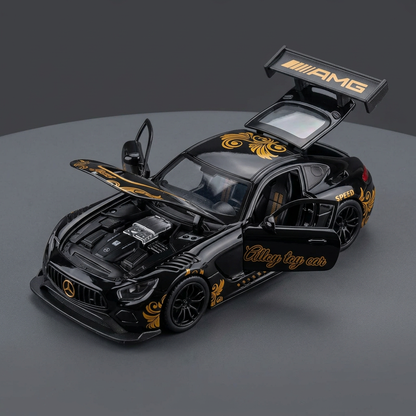 Black & Gold Die-Cast Racing Car | Happy Gift