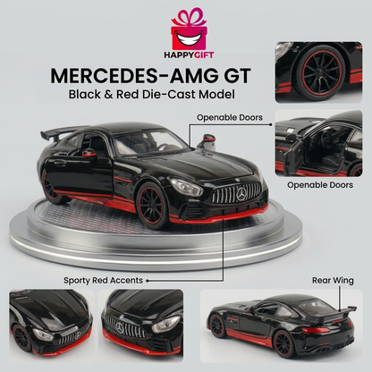 Mercedes-AMG GT Black & Red Die-Cast Model | Happy Gift