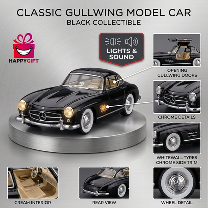 Black Mercedes-Benz 300 SL Gullwing Model Car | Happy Gift