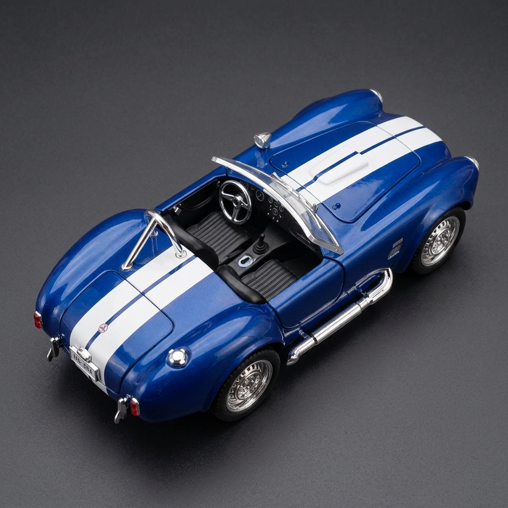 Shelby Cobra Style Model Car – Blue & White | Happy Gift