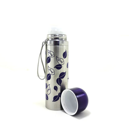 Blue Leaf Pattern Stainless Steel Vacuum Bottle