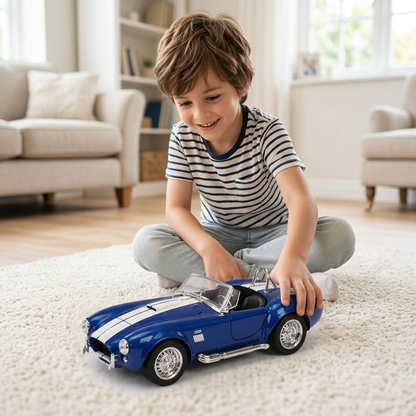 Shelby Cobra Style Model Car – Blue & White | Happy Gift