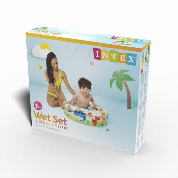 Intex Wet Set Collection Dinosaur Print Inflatable Baby Pool (24" x 8.5")