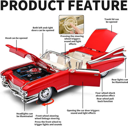 1/24 Scale Die-Cast 1959 Cadillac Eldorado Model - Premium Alloy Pink Edition