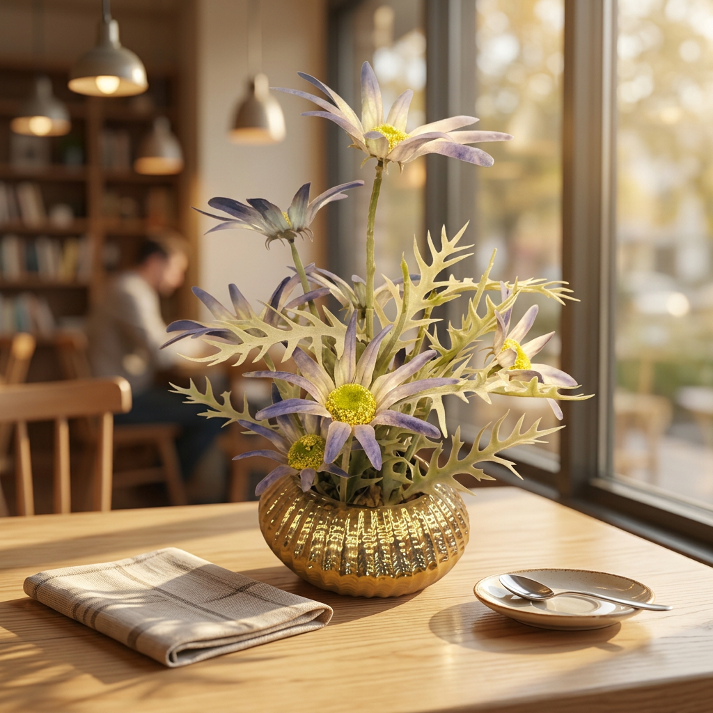 Lavender Artificial Flower Arrangement in Gold Vase | Happy Gift